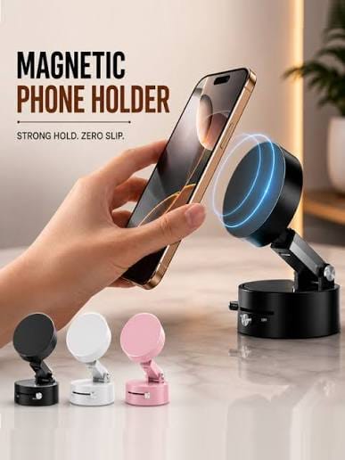 360° Magnetic Phone Holder – Strong Magnetic Suction Mount for Car, Desk & Tabletop